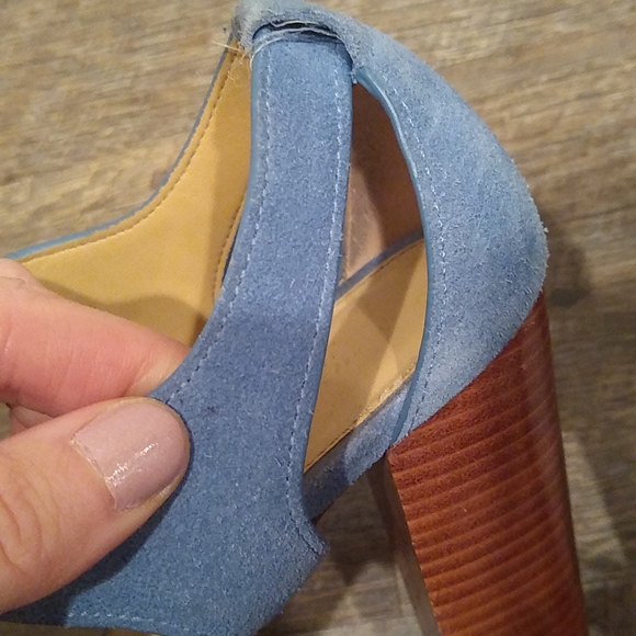 Michael Michael Kors Berkeley Sandal Suede Size 7.5 Blue - Picture 13 of 16